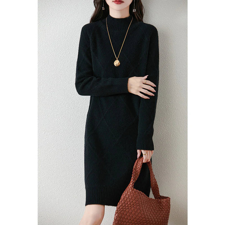 Svantje | Damen Rollkragen Strickkleid für den Winter