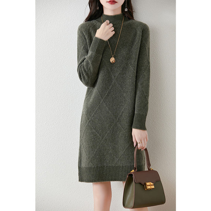 Svantje | Damen Rollkragen Strickkleid für den Winter