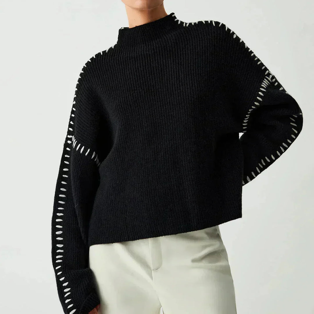 Thordea | Damen Oversized Strickpullover in Schwarz