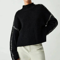 Thordea | Damen Oversized Strickpullover in Schwarz