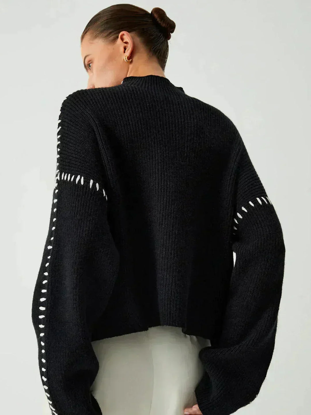 Thordea | Damen Oversized Strickpullover in Schwarz