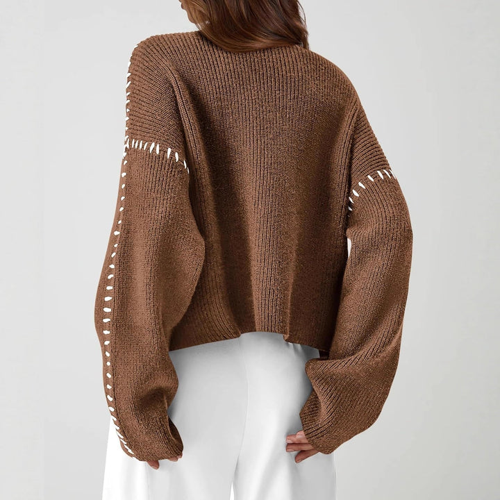Thordea | Damen Oversized Strickpullover in Schwarz