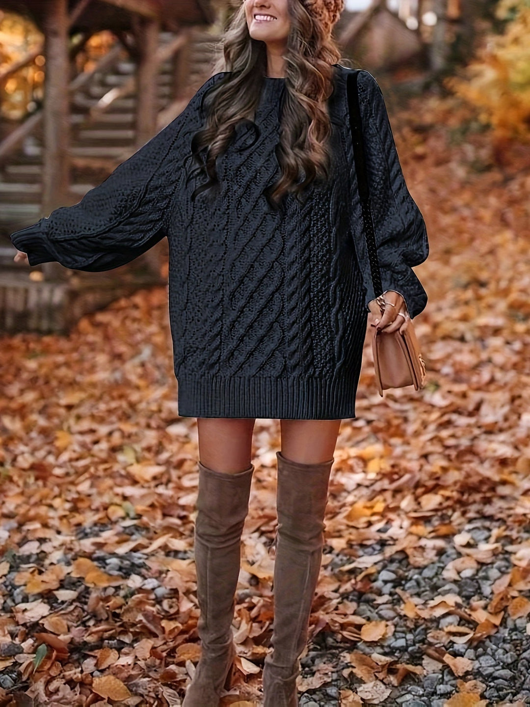 Thordina | Damen Oversized Strickminikleid