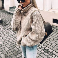 Thordisa | Oversized Damen Rollkragen Strickpullover