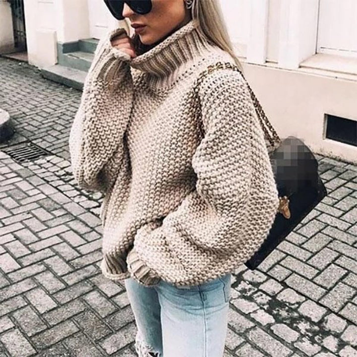 Thordisa | Oversized Damen Rollkragen Strickpullover