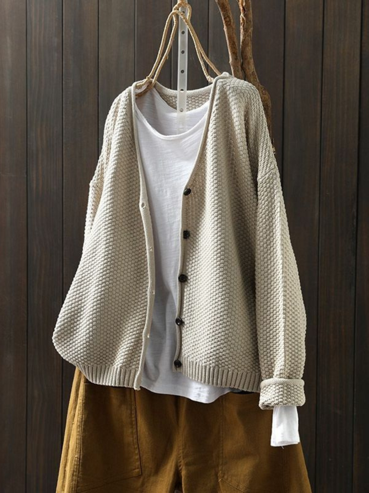 Thordula | Damen Oversize Strickjacke mit V-Ausschnitt