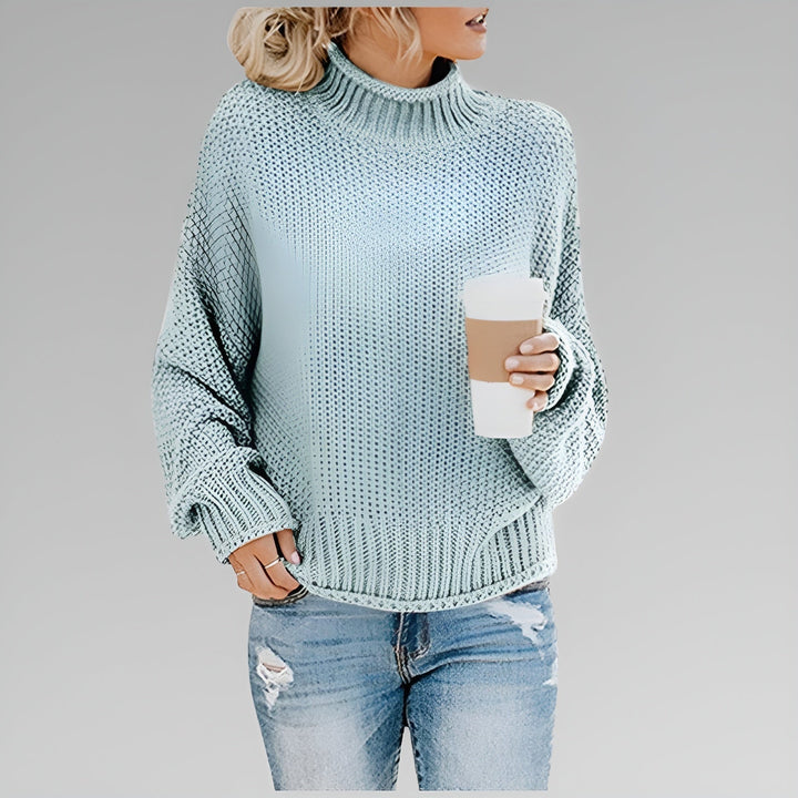 Ulfhild | Damen Oversized Strickpullover mit Stehkragen