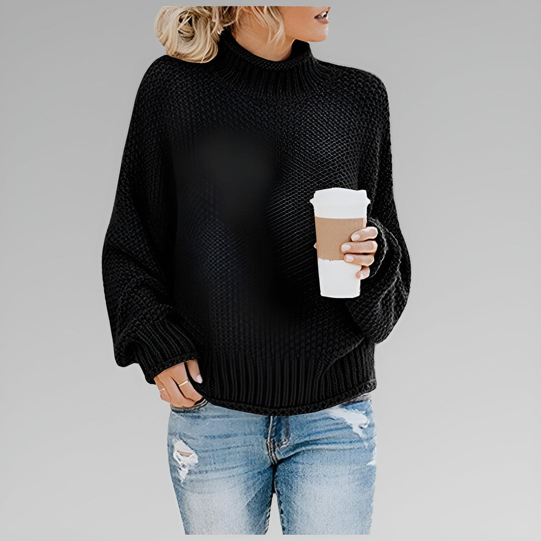 Ulfhild | Damen Oversized Strickpullover mit Stehkragen