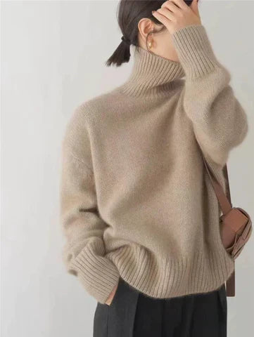 Valdmara | Damen Oversized Rollkragen Strickpullover