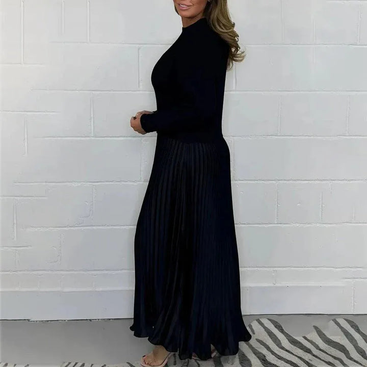 Valdrika | Midi Strickkleid für Damen mit Plisseerock