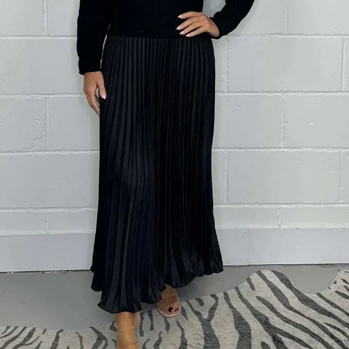 Valdrika | Midi Strickkleid für Damen mit Plisseerock