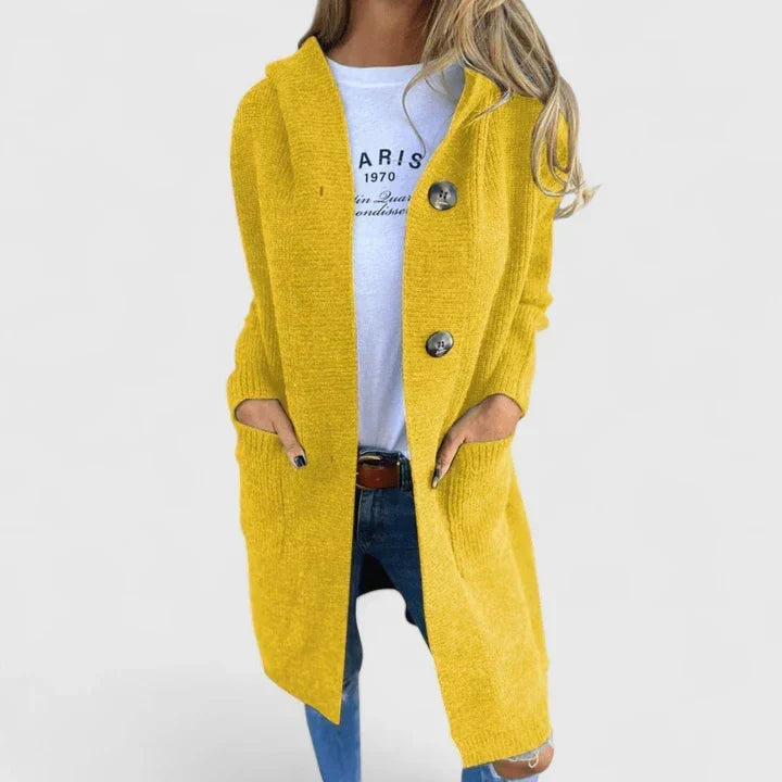 Vrenike | Damen Hoodie-Strickjacke in Langform