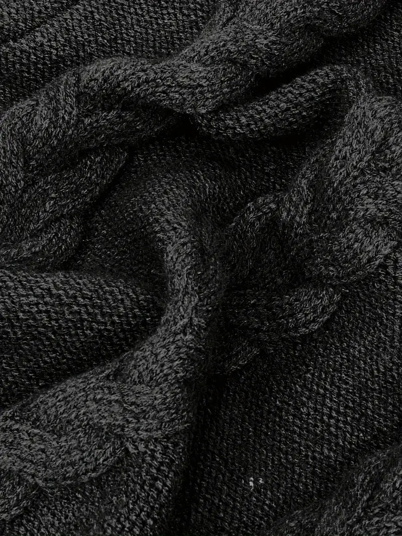 Wendeline | Damen Langer Rollkragenpullover mit Zopfmuster