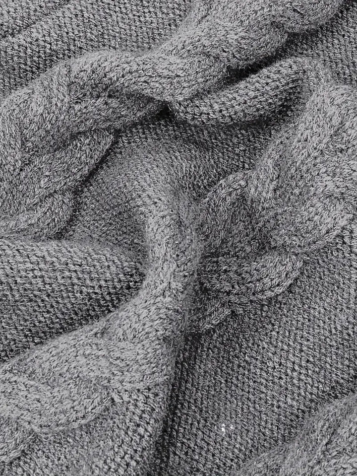 Wendeline | Damen Langer Rollkragenpullover mit Zopfmuster