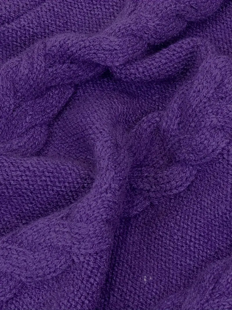 Wendeline | Damen Langer Rollkragenpullover mit Zopfmuster