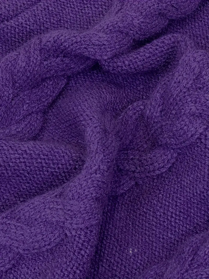 Wendeline | Damen Langer Rollkragenpullover mit Zopfmuster