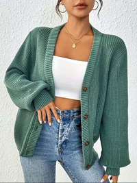 Wibela | Oversized Strickjacke für Damen mit Knopfdetails