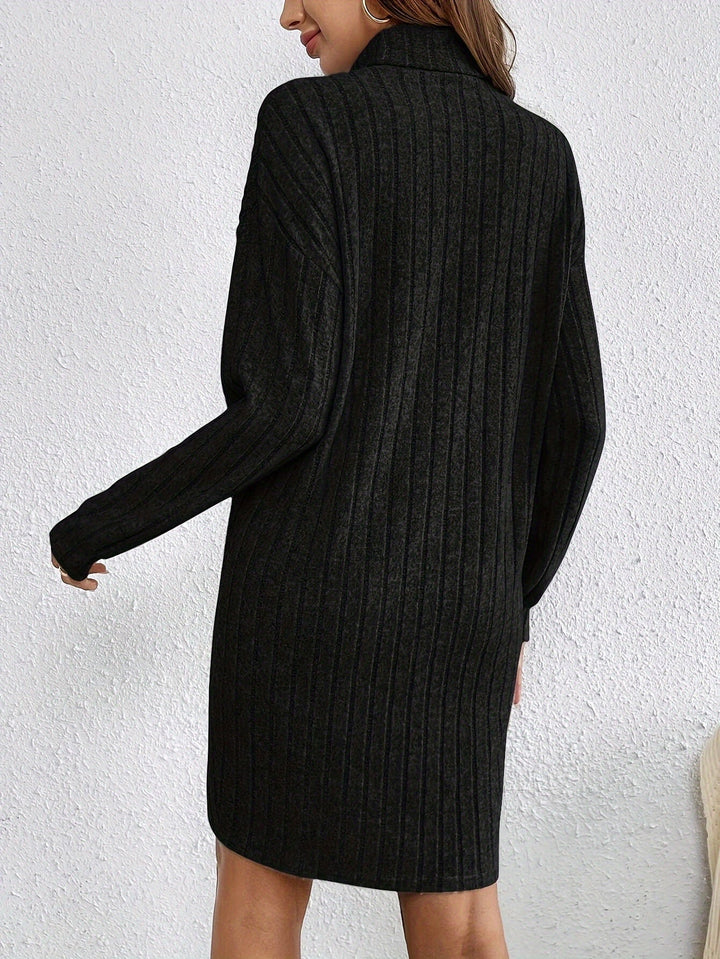 Wiberna | Damen Langarm Strickkleid mit Rippenmuster