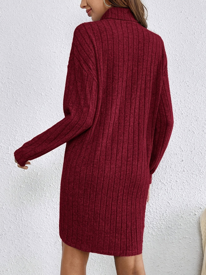 Wiberna | Damen Langarm Strickkleid mit Rippenmuster