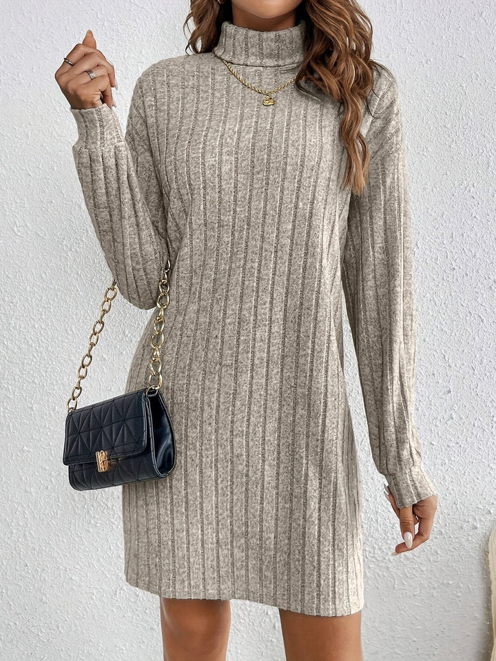 Wiberna | Damen Langarm Strickkleid mit Rippenmuster