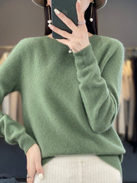 Wiltina | Damen Rundhals-Strickpullover mit langen Ärmeln