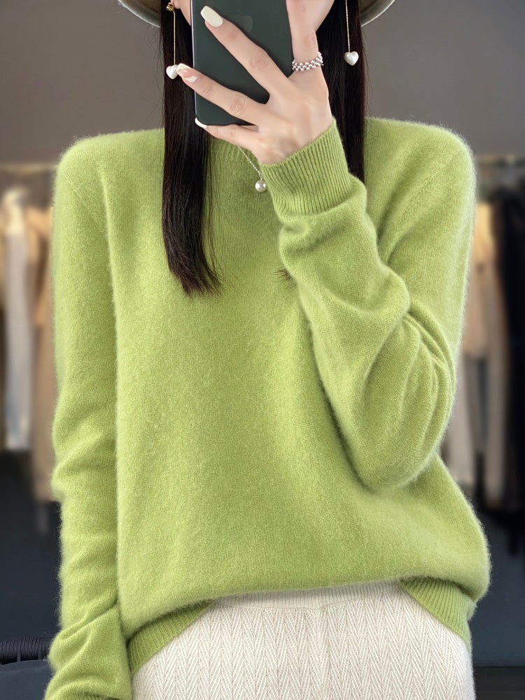 Wiltina | Damen Rundhals-Strickpullover mit langen Ärmeln