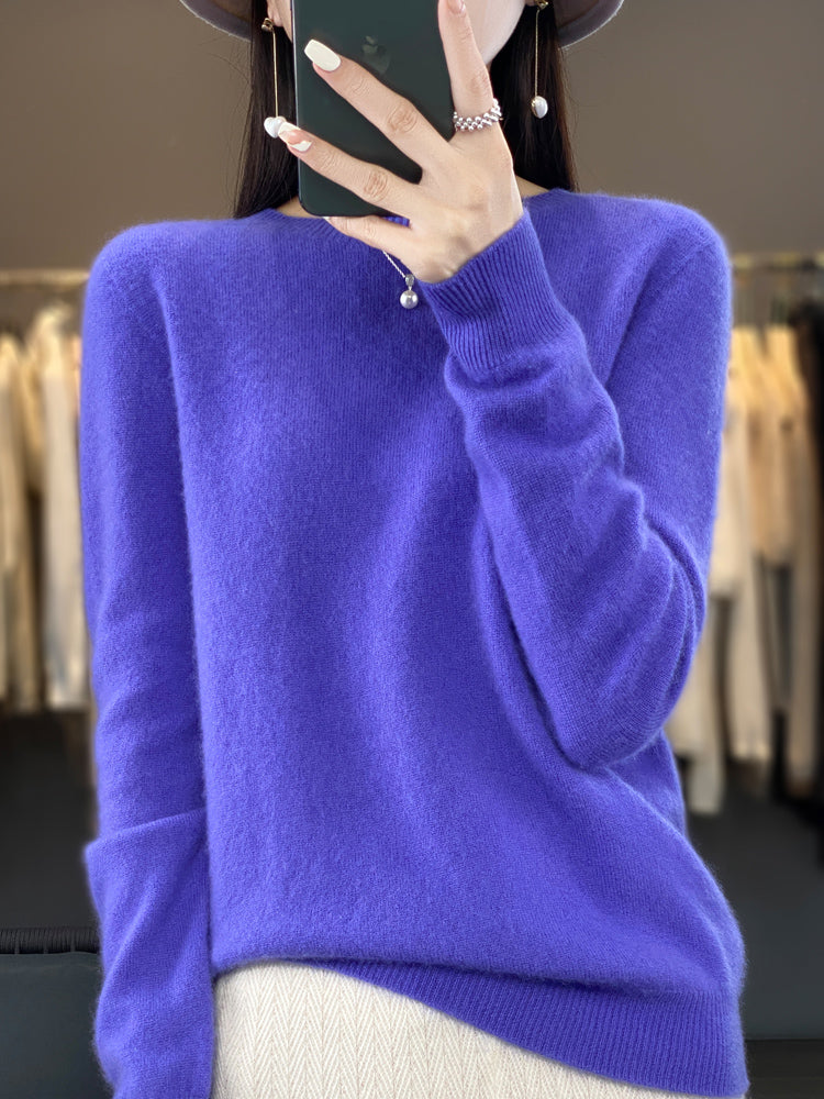 Wiltina | Damen Rundhals-Strickpullover mit langen Ärmeln