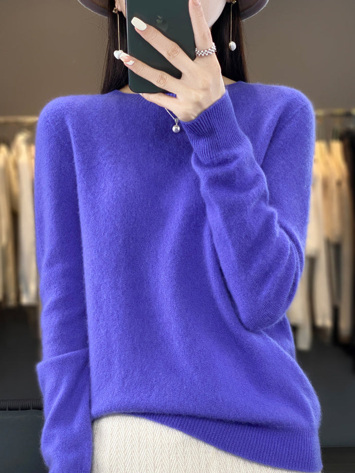 Wiltina | Damen Rundhals-Strickpullover mit langen Ärmeln