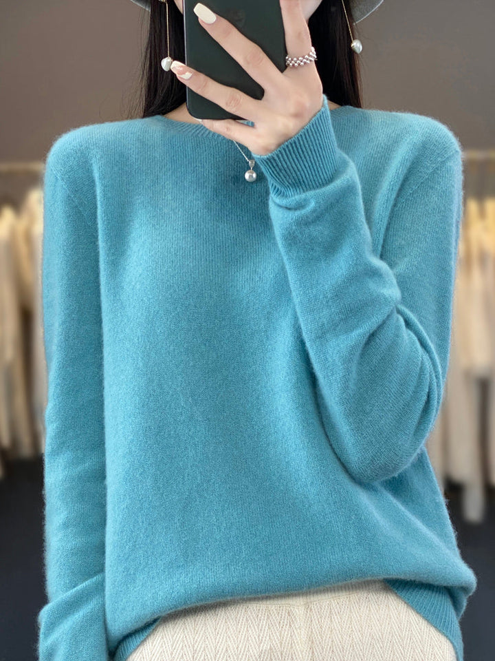 Wiltina | Damen Rundhals-Strickpullover mit langen Ärmeln