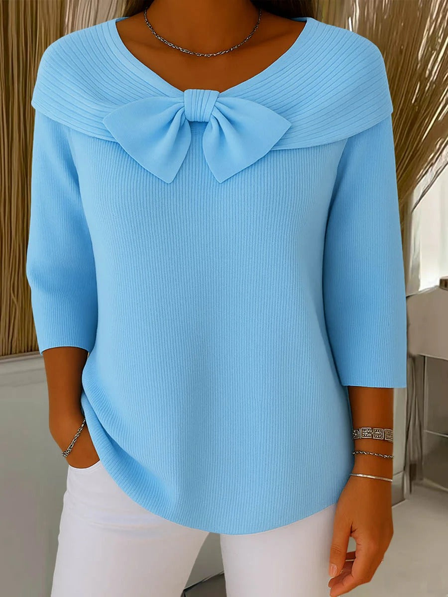 Wiltine | Damen Pullover mit Schleife aus Strick