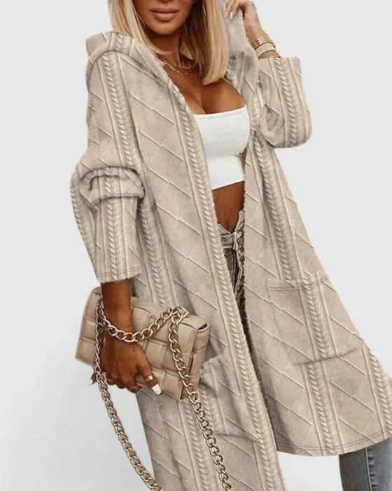 Wulfheda | Damen Oversized Strickjacke mit Kapuze