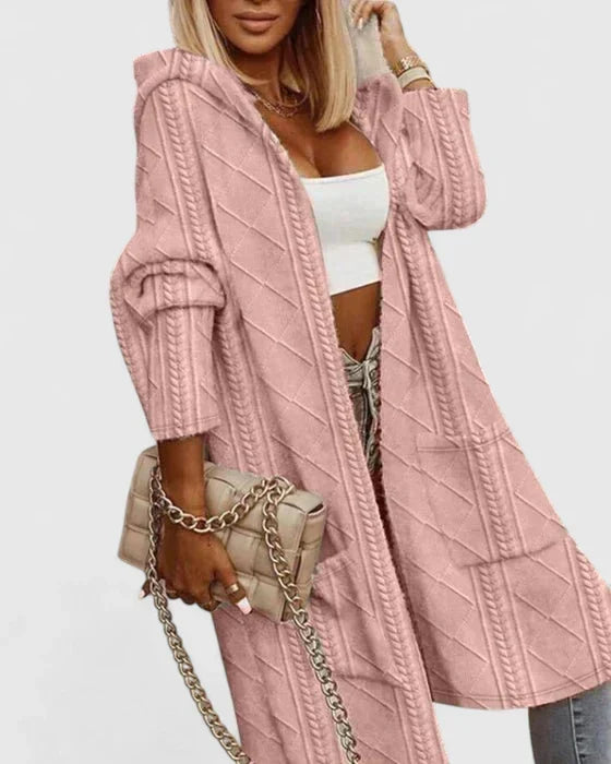 Wulfheda | Damen Oversized Strickjacke mit Kapuze