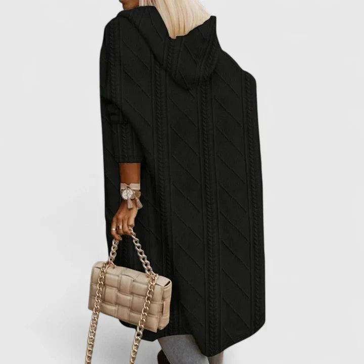 Wulfheda | Damen Oversized Strickjacke mit Kapuze