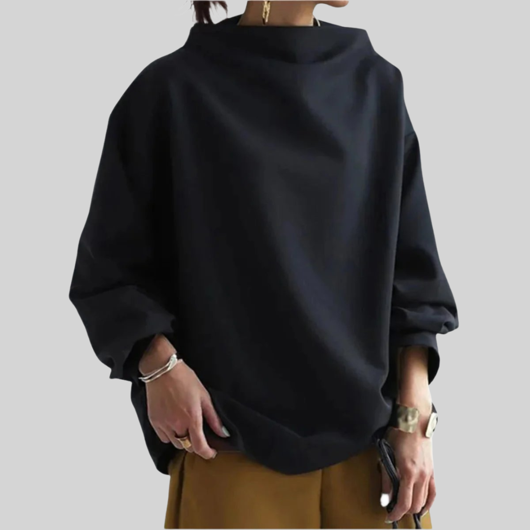 Wulfhei | Damen Oversized Pullover in Schwarz