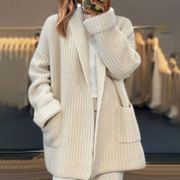Wulfhild | Damen Oversize Strickjacke mit praktischen Taschen