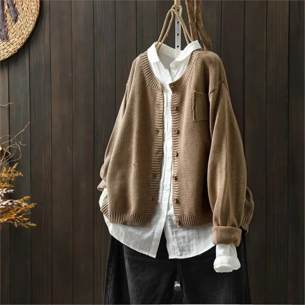 Wulfina | Damen Strickjacke mit Lässiger Passform
