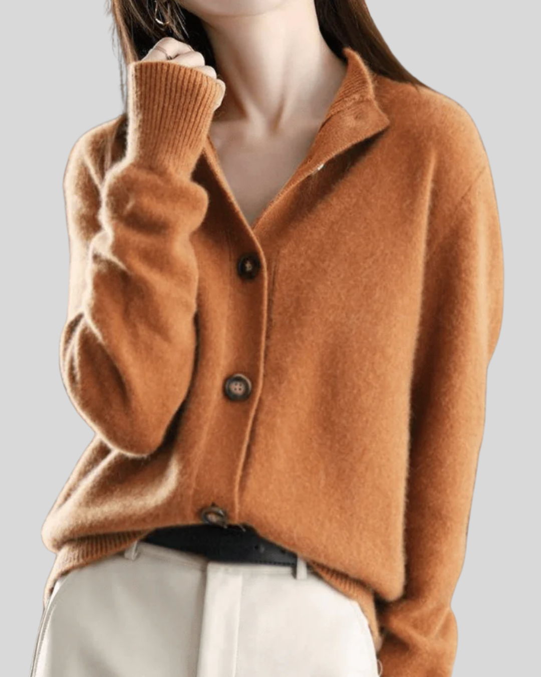 Wulfine | Damen Strickjacke mit Knopfverschluss