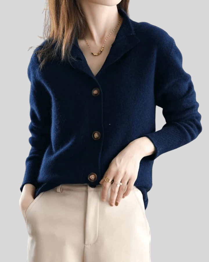 Wulfine | Damen Strickjacke mit Knopfverschluss